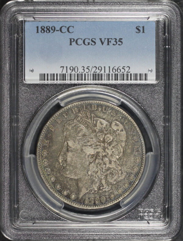 Obverse of this 1889-CC Morgan Dollar PCGS VF-35