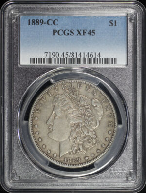 Obverse of this 1889-CC Morgan Dollar PCGS XF-45