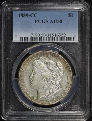 Obverse of this 1889-CC Morgan Dollar PCGS AU-50