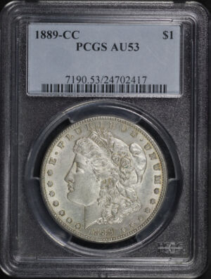 Obverse of this 1889-CC Morgan Dollar PCGS AU-53