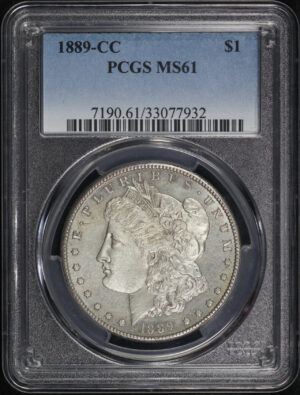 Obverse of this 1889-CC Morgan Dollar PCGS MS-61