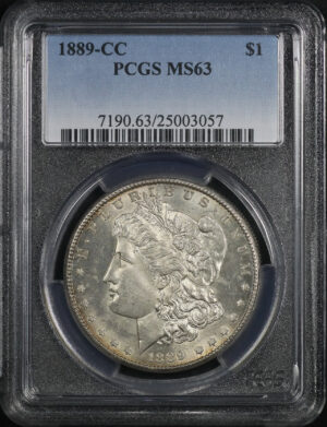 Obverse of this 1889-CC Morgan Dollar PCGS MS-63