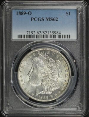 Obverse of this 1889-O Morgan Dollar PCGS MS-62