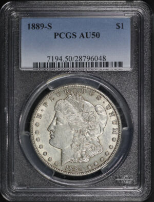 Obverse of this 1889-S Morgan Dollar PCGS AU-50