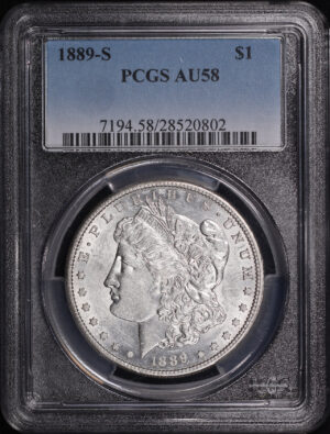 Obverse of this 1889-S Morgan Dollar PCGS AU-58