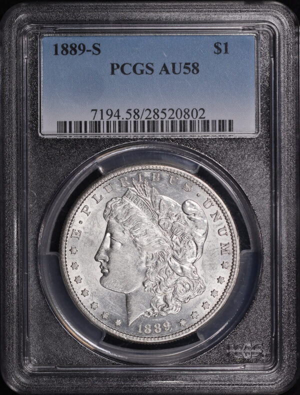 Obverse of this 1889-S Morgan Dollar PCGS AU-58