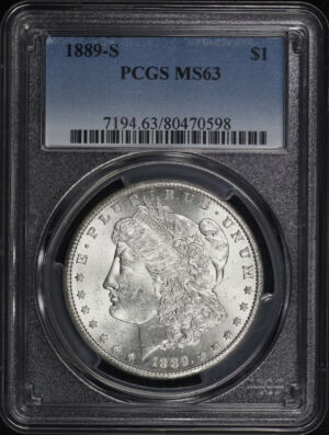 Obverse of this 1889-S Morgan Dollar PCGS MS-63