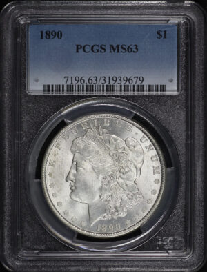 Obverse of this 1890 Morgan Dollar PCGS MS-63