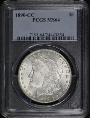 Obverse of this 1890-CC Morgan Dollar PCGS MS-64