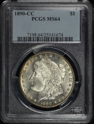 Obverse of this 1890-CC Morgan Dollar PCGS MS-64