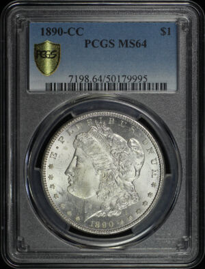 Obverse of this 1890-CC Morgan Dollar PCGS MS-64