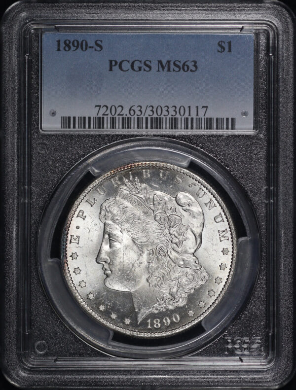 Obverse of this 1890-S Morgan Dollar PCGS MS-63