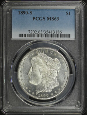 Obverse of this 1890-S Morgan Dollar PCGS MS-63