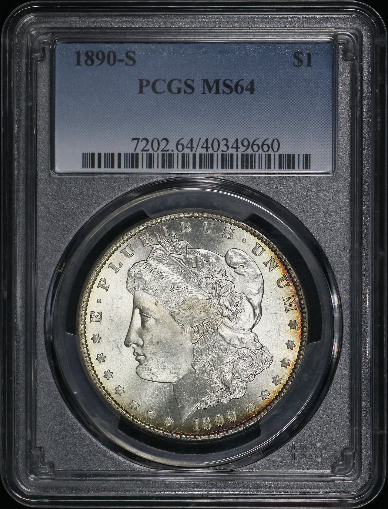 Obverse of this 1890-S Morgan Dollar PCGS MS-64