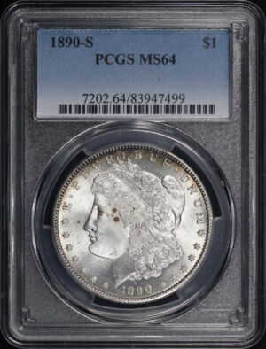 Obverse of this 1890-S Morgan Dollar PCGS MS-64