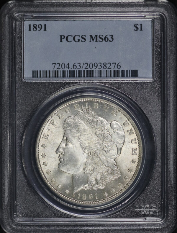 Obverse of this 1891 Morgan Dollar PCGS MS-63