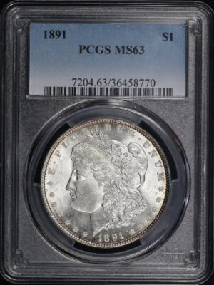Obverse of this 1891 Morgan Dollar PCGS MS-63