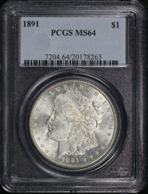 Obverse of this 1891 Morgan Dollar PCGS MS-64