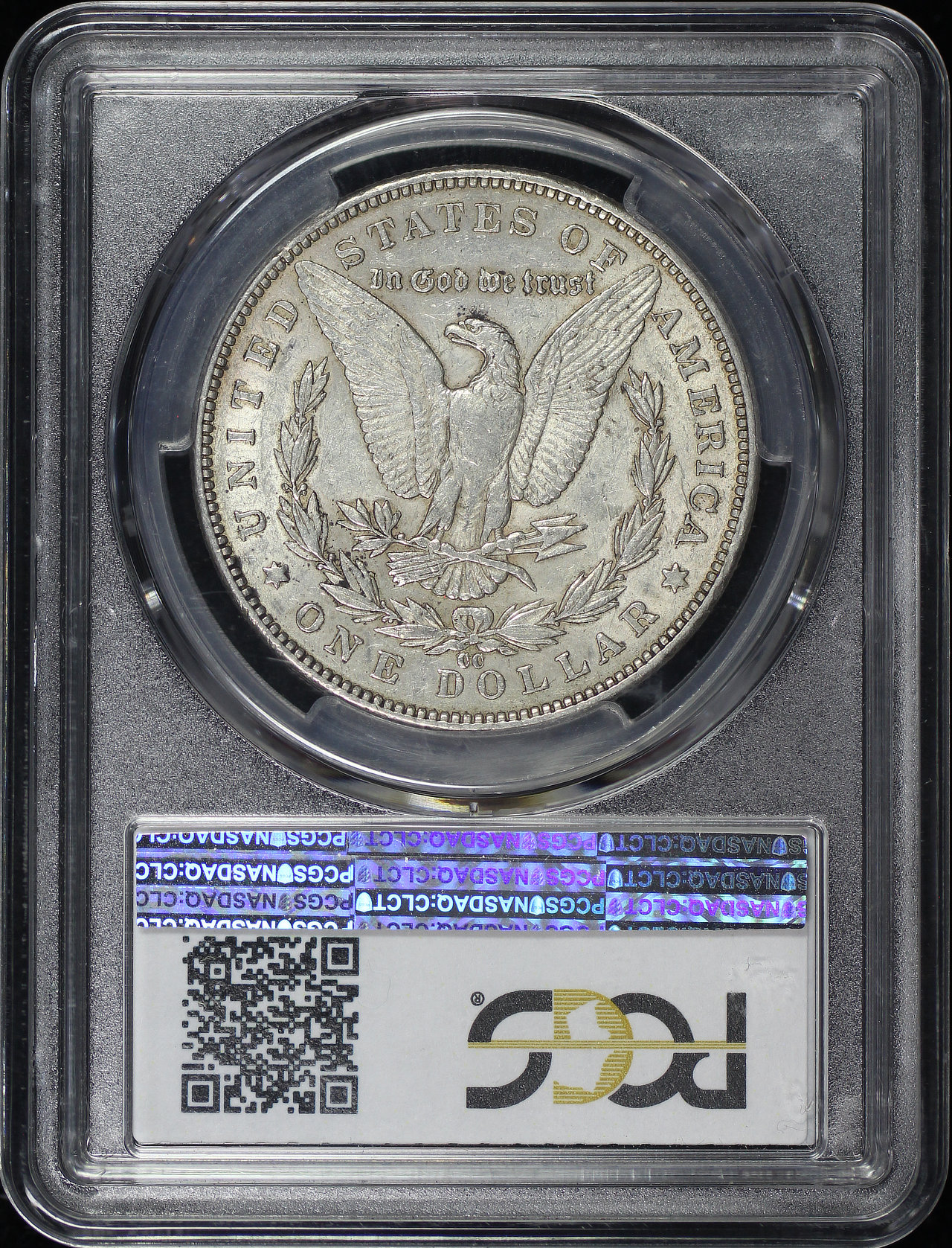 Reverse of this 1891-CC Morgan Dollar PCGS AU-53