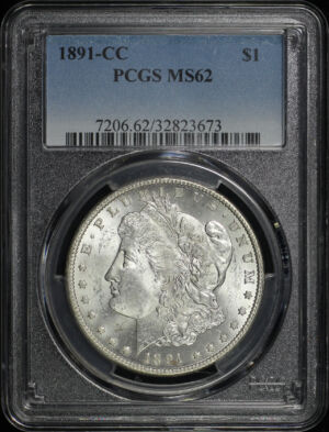 Obverse of this 1891-CC Morgan Dollar PCGS MS-62
