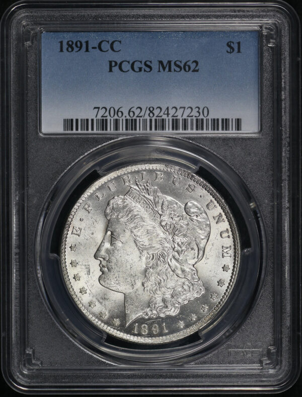 Obverse of this 1891-CC Morgan Dollar PCGS MS-62