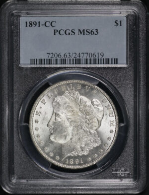 Obverse of this 1891-CC Morgan Dollar PCGS MS-63