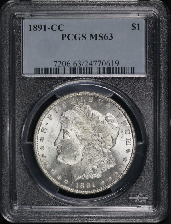 Obverse of this 1891-CC Morgan Dollar PCGS MS-63