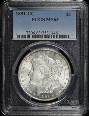 Obverse of this 1891-CC Morgan Dollar PCGS MS-63