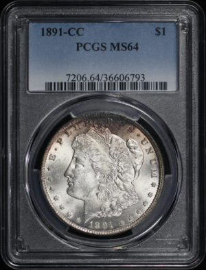 Obverse of this 1891-CC Morgan Dollar PCGS MS-64