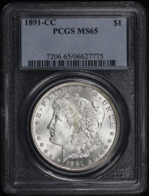Obverse of this 1891-CC Morgan Dollar PCGS MS-65