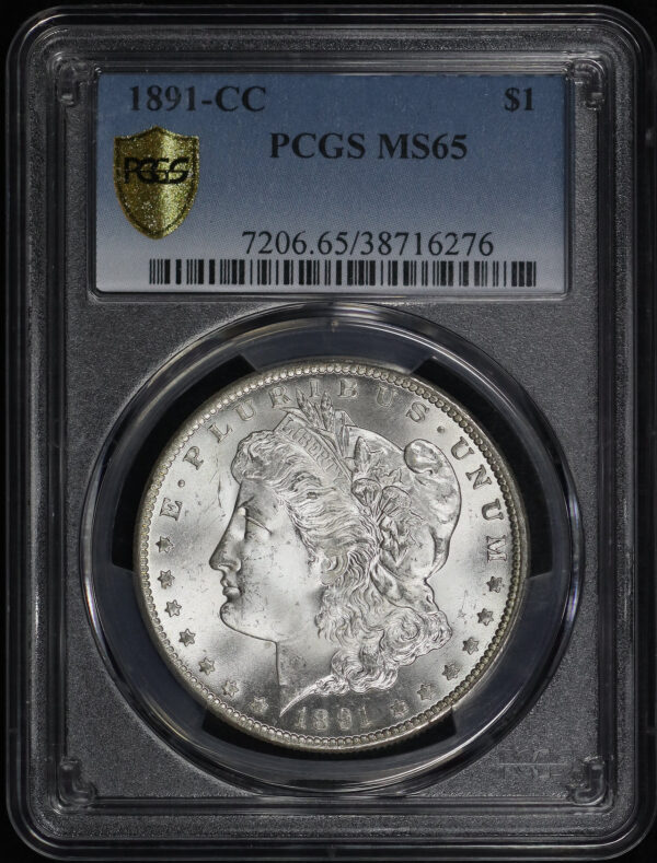 Obverse of this 1891-CC Morgan Dollar PCGS MS-65