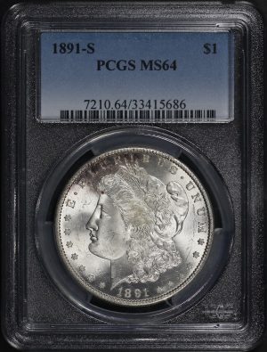 Obverse of this 1891-S Morgan Dollar PCGS MS-64
