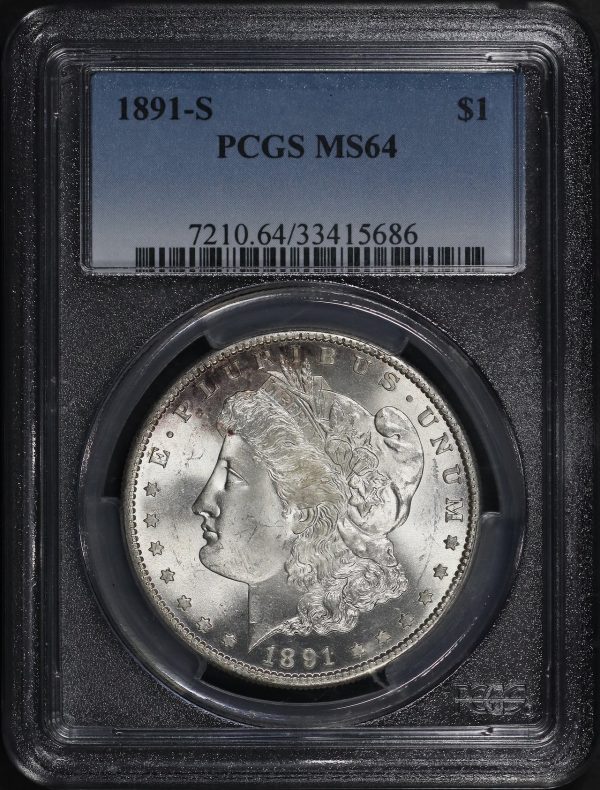Obverse of this 1891-S Morgan Dollar PCGS MS-64