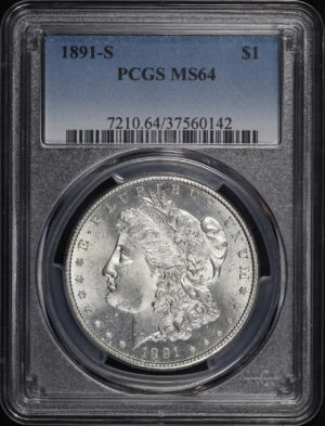 Obverse of this 1891-S Morgan Dollar PCGS MS-64