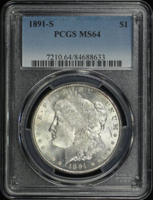 Obverse of this 1891-S Morgan Dollar PCGS MS-64
