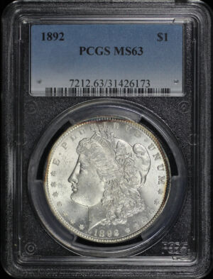 Obverse of this 1892 Morgan Dollar PCGS MS-63