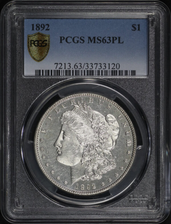 Obverse of this 1892 Morgan Dollar PCGS MS-63 PL