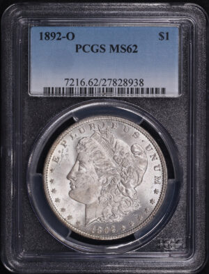 Obverse of this 1892-O Morgan Dollar PCGS MS-62