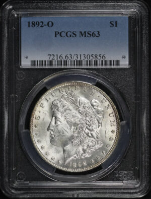 Obverse of this 1892-O Morgan Dollar PCGS MS-63