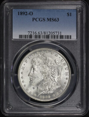 Obverse of this 1892-O Morgan Dollar PCGS MS-63