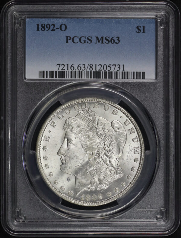 Obverse of this 1892-O Morgan Dollar PCGS MS-63
