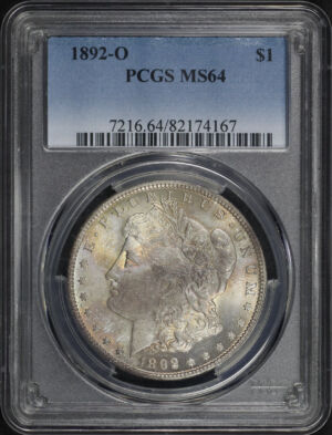 Obverse of this 1892-O Morgan Dollar PCGS MS-64