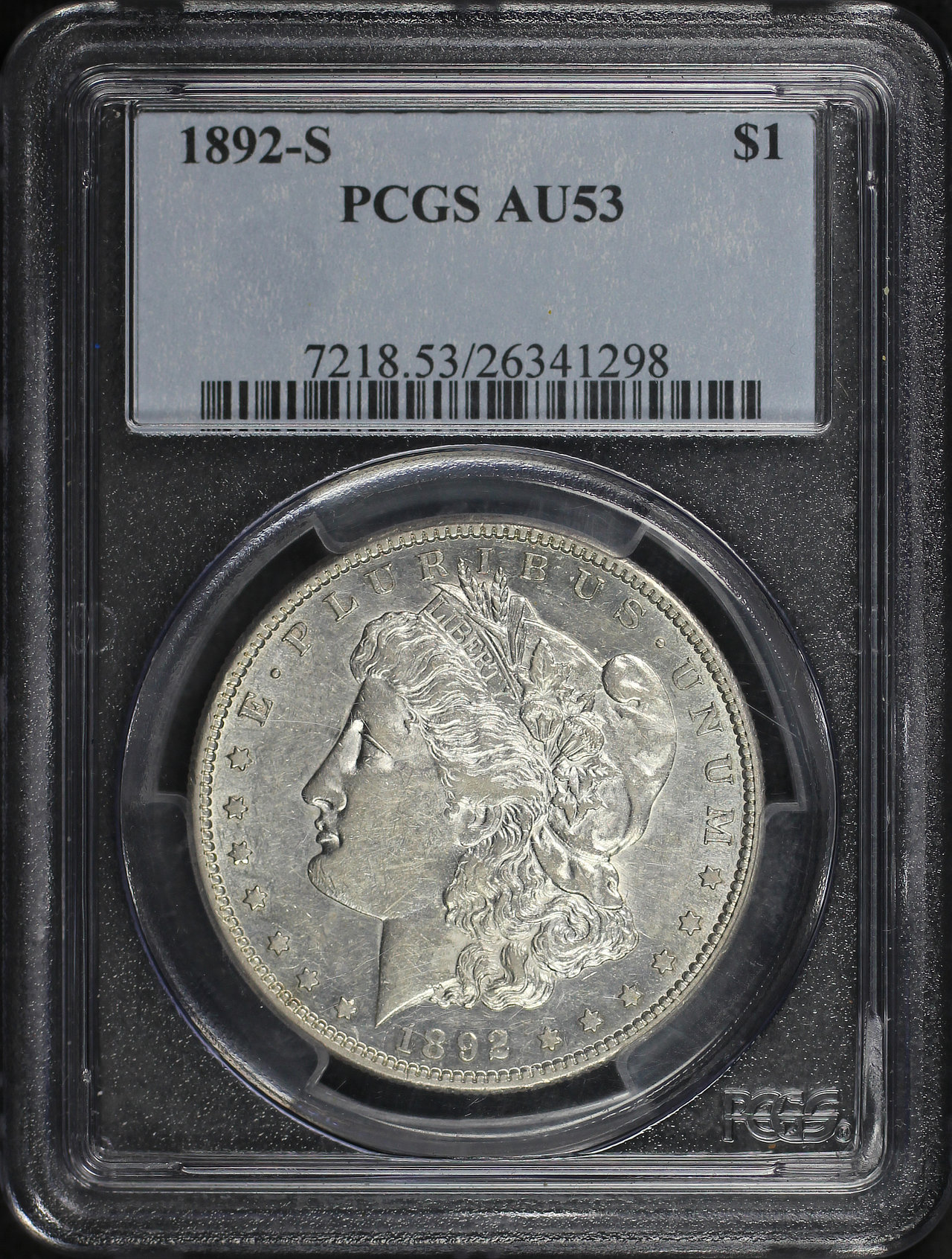 Obverse of this 1892-S Morgan Dollar PCGS AU-53