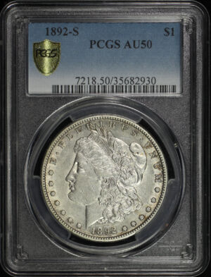 Obverse of this 1892-S Morgan Dollar PCGS AU-50