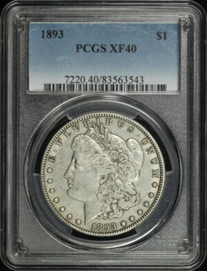 Obverse of this 1893 Morgan Dollar PCGS XF-40