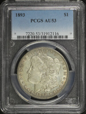 Obverse of this 1893 Morgan Dollar PCGS AU-53
