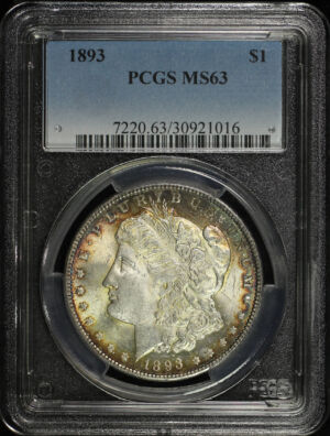 Obverse of this 1893 Morgan Dollar PCGS MS-63