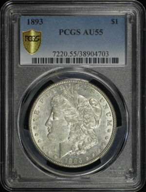 Obverse of this 1893 Morgan Dollar PCGS AU-55