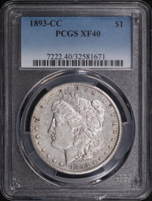 Obverse of this 1893-CC Morgan Dollar PCGS XF-40