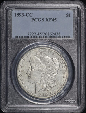 Obverse of this 1893-CC Morgan Dollar PCGS XF-45